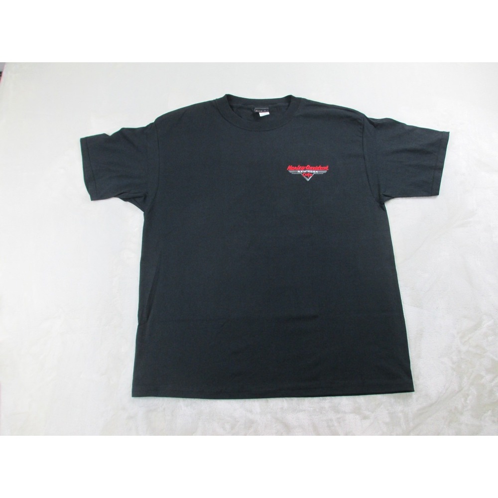 VINTAGE Harley Davidson Shirt Mens Extra Large Black New York Cafe Rider 90s*